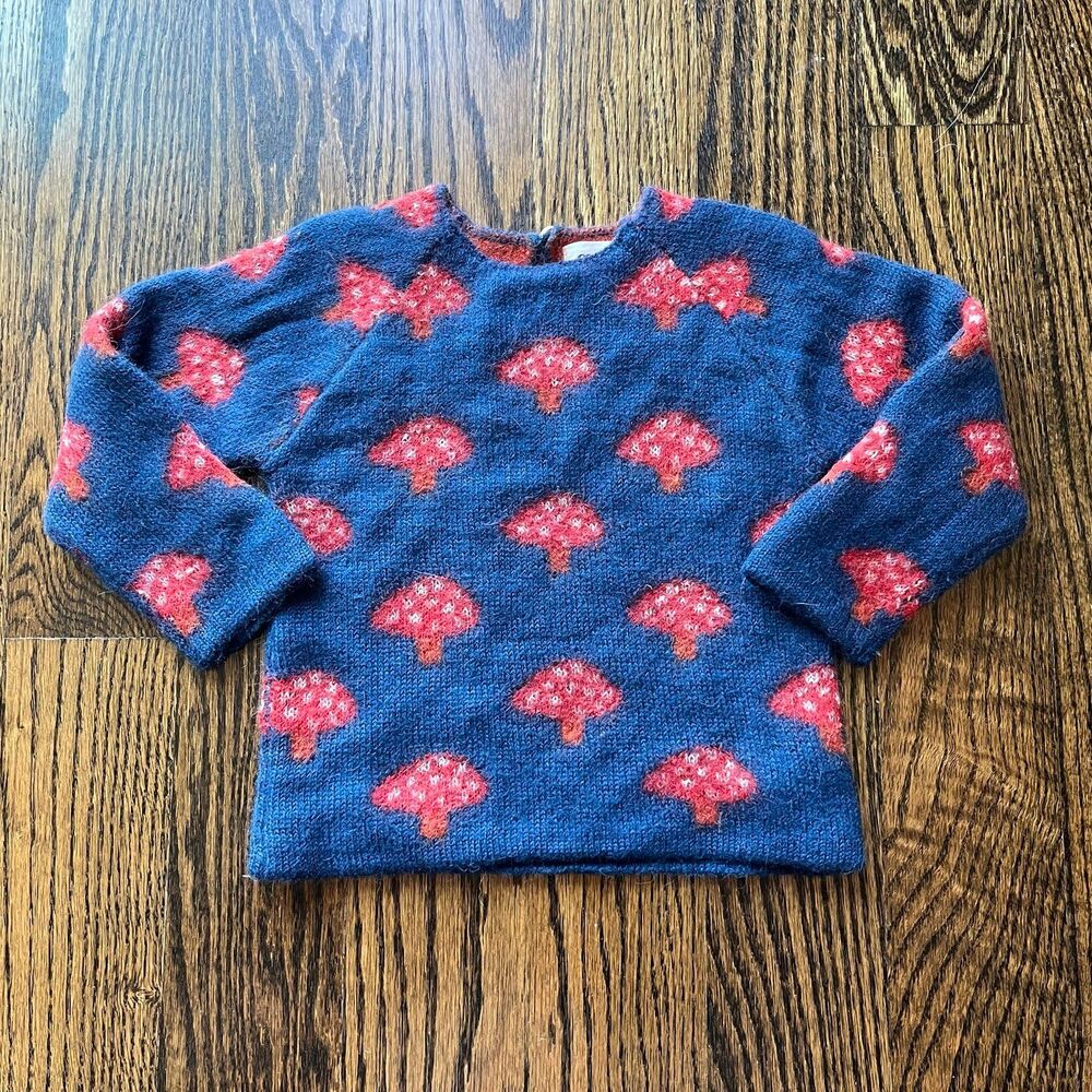 Oeuf Double Raglan Sweater Indigo Mushroom (2Y)